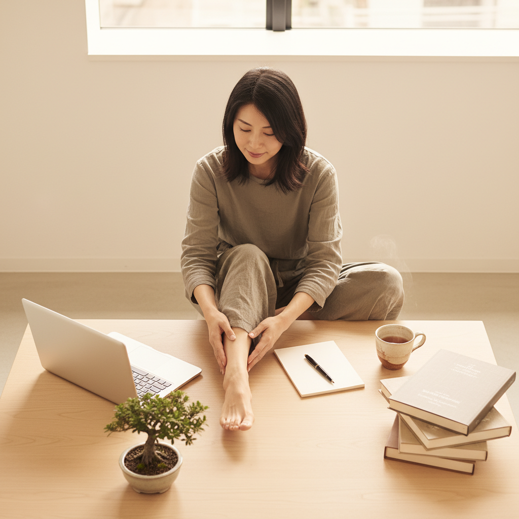 むくみに関するオフィスでこっそり！簡単ストレッチ＆マッサージ｜美容・スキンケア