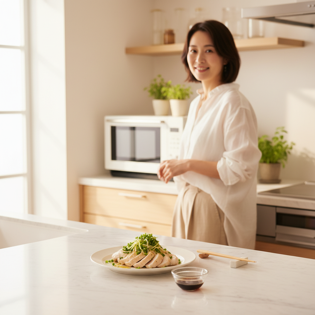 時短料理に関するレンジで簡単！鶏むね肉のしっとり香味蒸し｜グルメ・料理