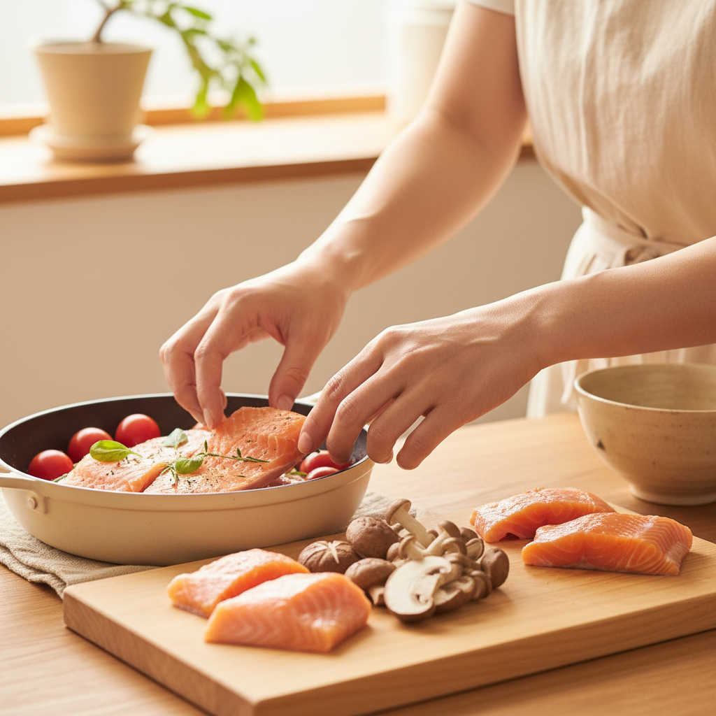 時短料理に関する包丁いらず！鮭とキノコのアクアパッツァ風｜グルメ・料理