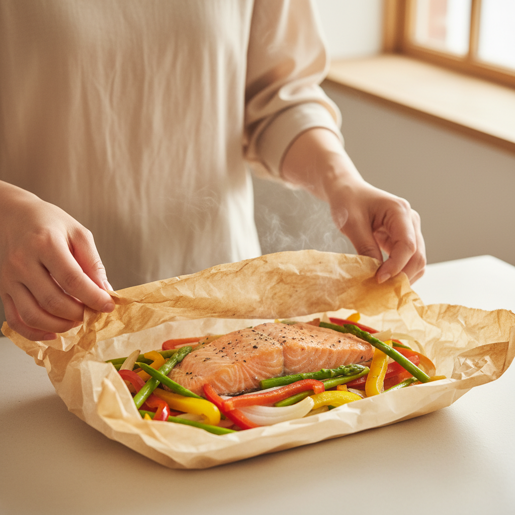 ディナーに関するおしゃれなサーモンの包み焼き｜グルメ・料理