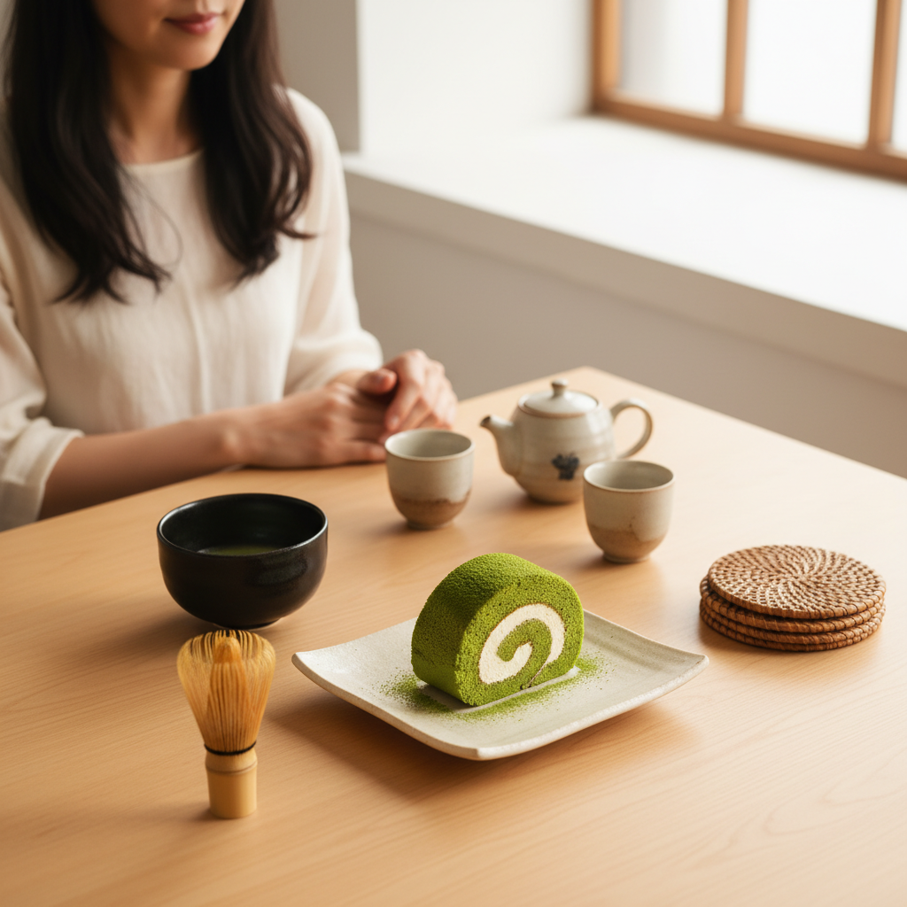 スイーツに関する京都「□□」の抹茶ロールケーキ｜グルメ・料理
