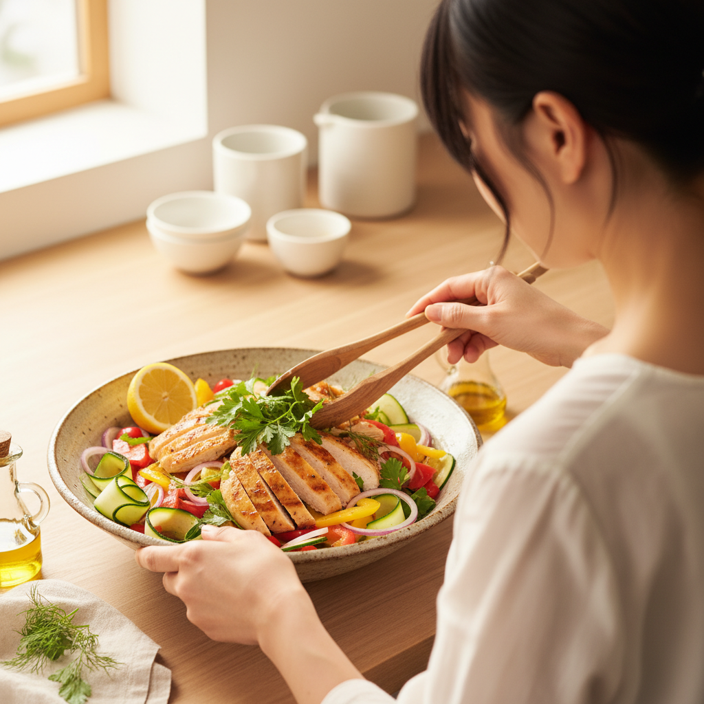 作り置きに関するおすすめレシピ1：鶏むね肉と彩り野菜のマリネ｜グルメ・料理