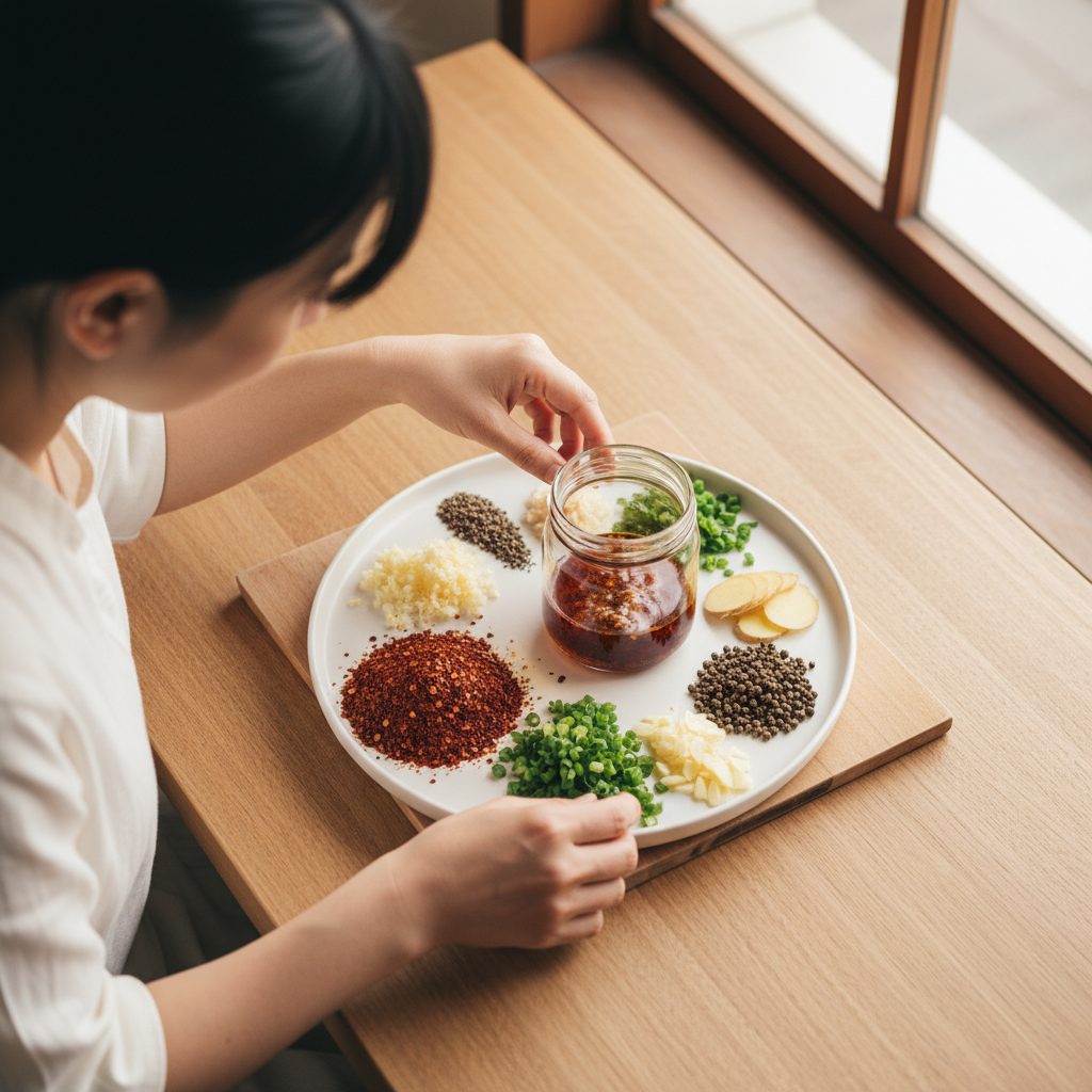 作り置きに関するおすすめレシピ1：自家製ラー油｜グルメ・料理